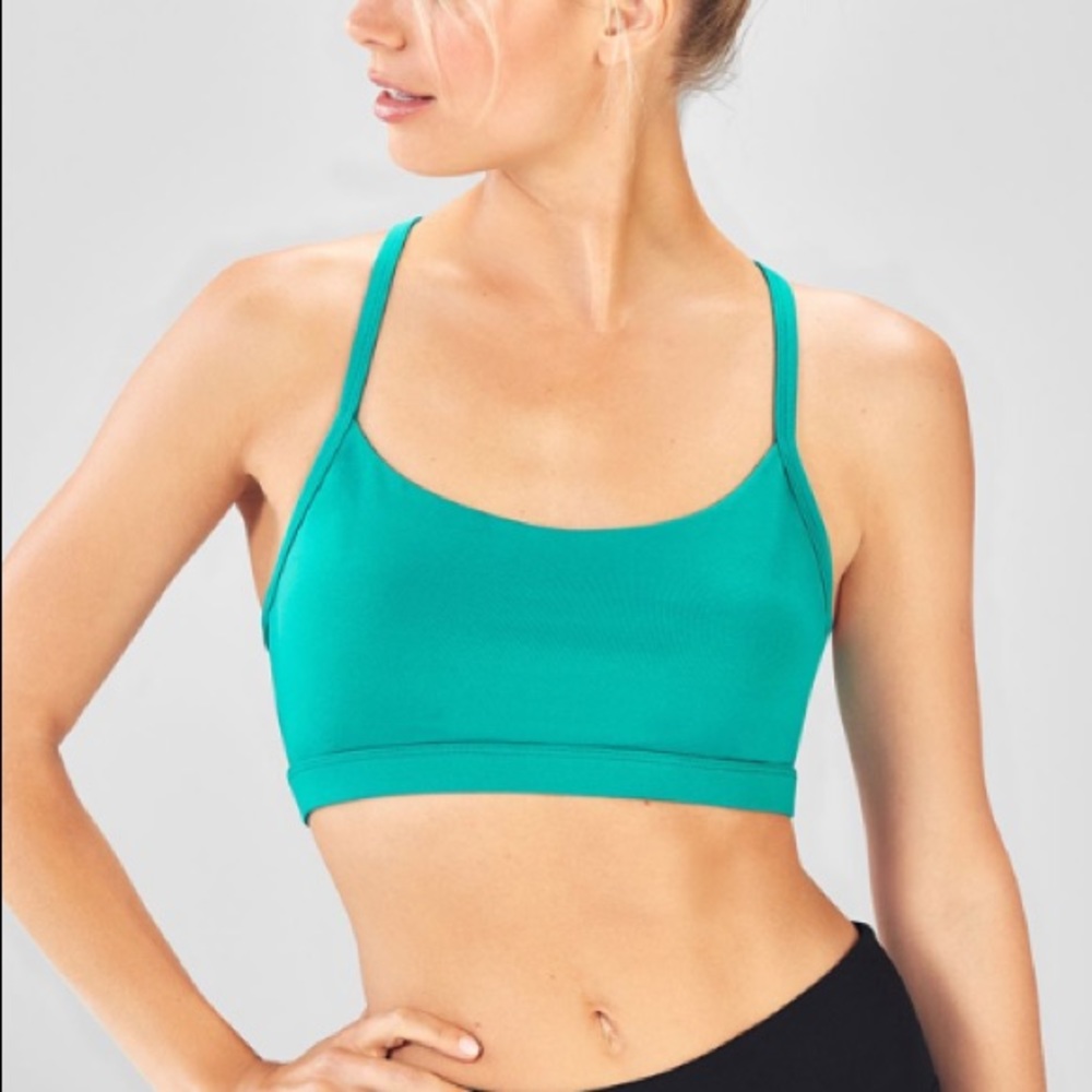 FABLETICS Teal Portia Medium Support Sports Bra